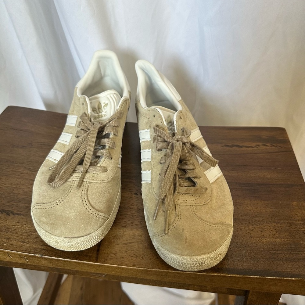 adidas Gazelle Tan and White Women's Sneakers